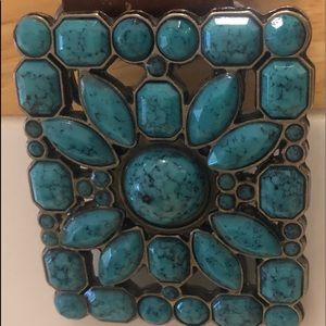 Brown Belt With Beautiful Turquoise Buckle